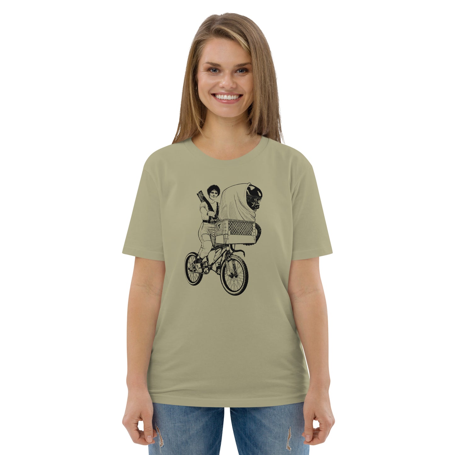 Camiseta verde de manga corta ALIEN VS E.T.